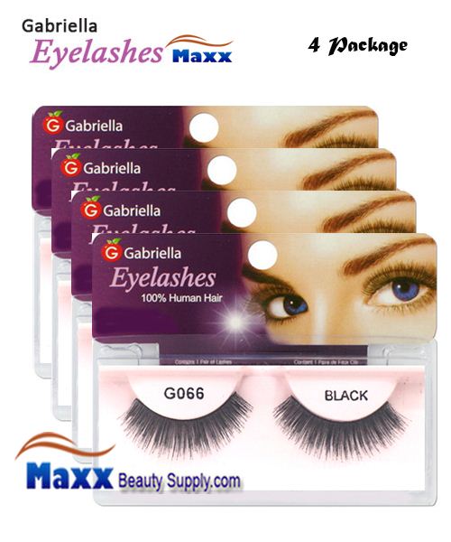 4 Package - Gabriella Eyelashes Strip 100% Human Hair - G066